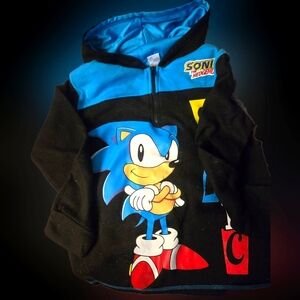 Boys Sonic The Hedgehog Graphic Pull-Over Sweater (Size: 12) (Color: Black)